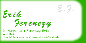 erik ferenczy business card